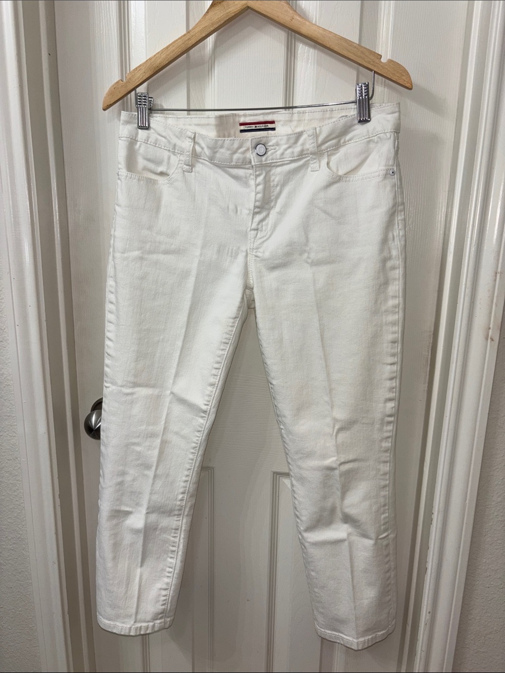 Tommy Hilfiger White Cropped Straight Jeans